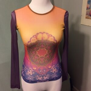 Colorful Long Sleeve Women's Top